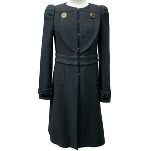 Gucci mid-thigh wool-blend black coat size 40